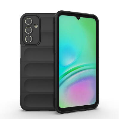 Galaxy A15 Case Flexible TPU Hollow Back Surface Design Zore Etnik Silicone Cover Black