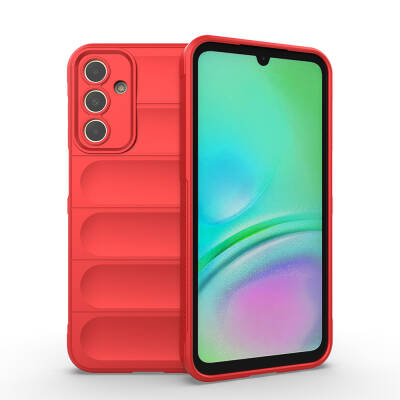 Galaxy A15 Case Flexible TPU Hollow Back Surface Design Zore Etnik Silicone Cover Red