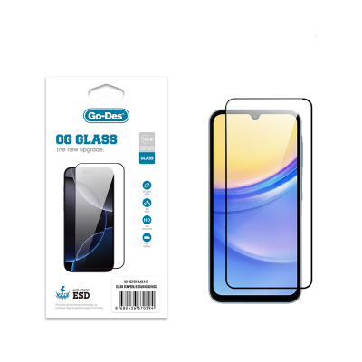 Galaxy A15 Go Des OG Glass Antistatic Tempered Glass Screen Protector Şeffaf