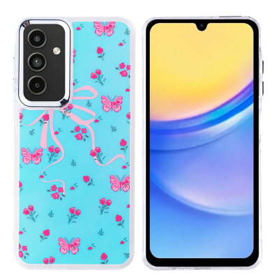 Galaxy A15 Kılıf Airbag Tasarımlı Zore Hadra Kapak Kelebek