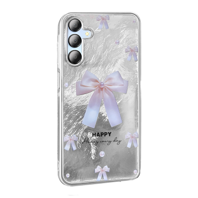 Galaxy A15 Kılıf Desenli Zore Mep Kapak İncili Fiyonk