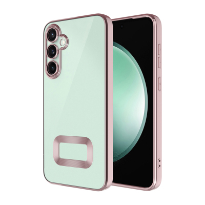 Galaxy A16 Case Camera Protection Showing Logo Zore Omega Cover Rose Gold