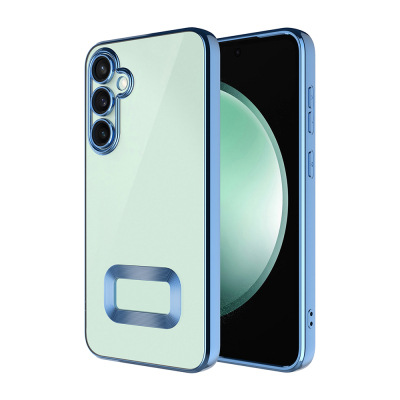 Galaxy A16 Case Camera Protection Showing Logo Zore Omega Cover Blue