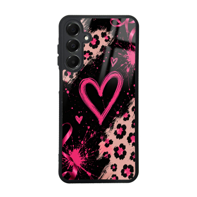 Galaxy A16 Case with Camera Protection, Patterned Zore Lusi Cover Pembe Kalp