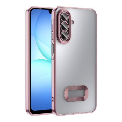 Galaxy A17 Case Camera Protection Logo Showing Zore Omega Cover Rose Gold