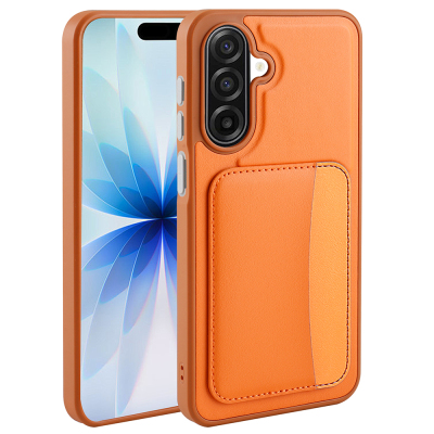Galaxy A17 Case Card Holder Zore X-Card Silicone Cover Orange