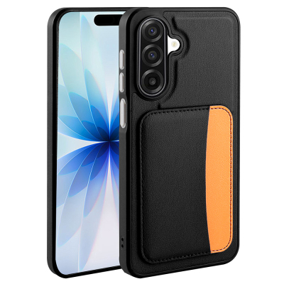 Galaxy A17 Case Card Holder Zore X-Card Silicone Cover Black
