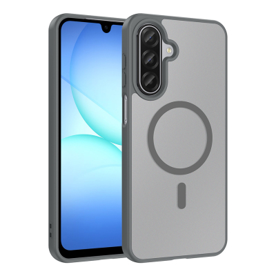 Galaxy A17 Case M-safe Charging Enabled Zore Ballet Flat Cover Grey