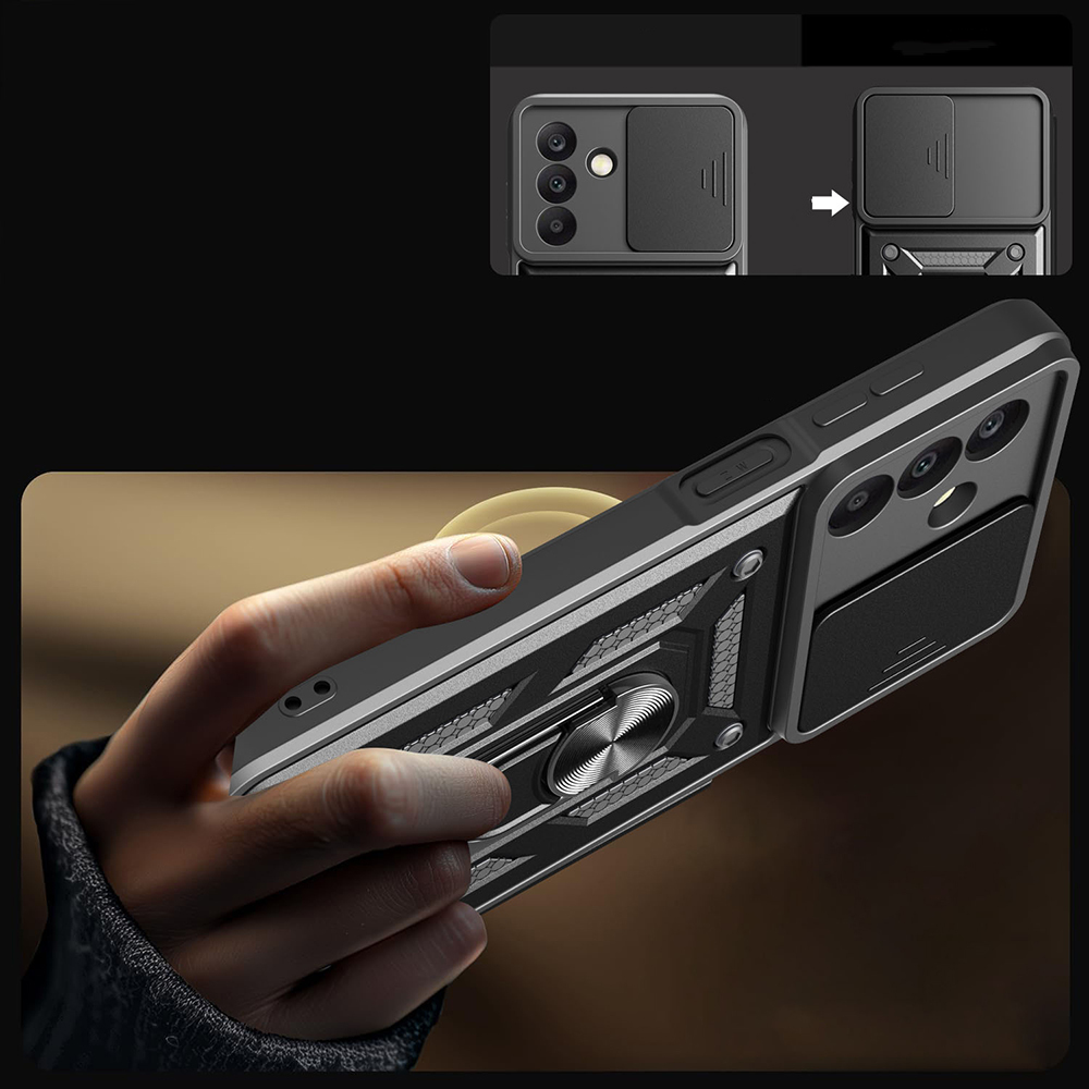 Galaxy A17 Case Magnetic Stand Camera Protection Zore Sliding Vega Cover - 10