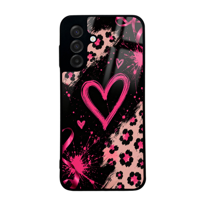 Galaxy A17 Case with Camera Protection, Patterned Zore Lusi Cover Pembe Kalp