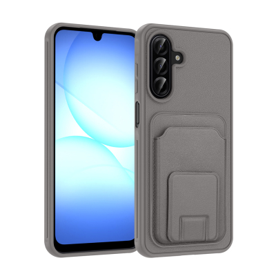 Galaxy A17 Case with Card Holder TPU Zore Bikart Cover Grey