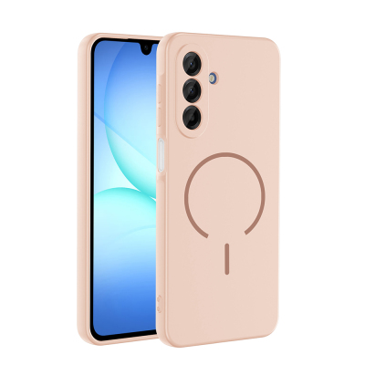 Galaxy A17 Case Zore Meta Cover with M-safe Charging Feature Rose Pembe