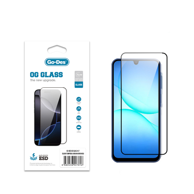 Galaxy A17 Go Des OG Glass Antistatik Temperli Cam Ekran Koruyucu Şeffaf