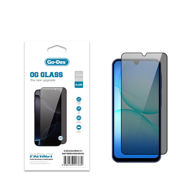 Galaxy A17 Go Des OG Glass Privacy Antistatic Tempered Glass Screen Protector Black