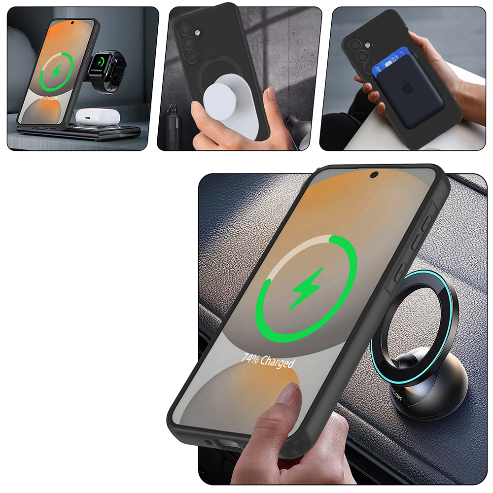 Galaxy A17 Kılıf M-safe Şarj Özellikli Standlı Zore Samara Kapak - 8