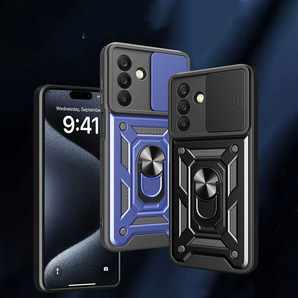 Galaxy A17 Kılıf Magnetik Standlı Kamera Korumalı Zore Sürgülü Vega Kapak - 4