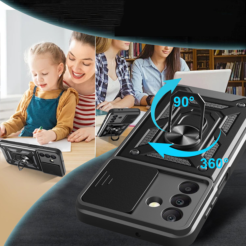 Galaxy A17 Kılıf Magnetik Standlı Kamera Korumalı Zore Sürgülü Vega Kapak - 5