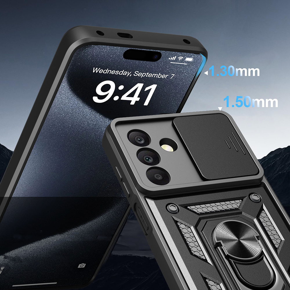 Galaxy A17 Kılıf Magnetik Standlı Kamera Korumalı Zore Sürgülü Vega Kapak - 9