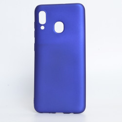 Galaxy A20 Case Zore Premier Silicon Cover Saks Blue