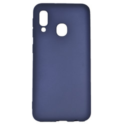 Galaxy A20E Case Zore Premier Silicon Cover Navy blue