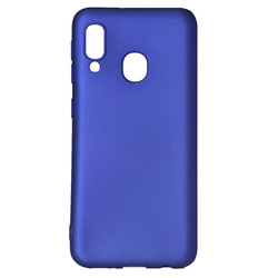 Galaxy A20E Case Zore Premier Silicon Cover Saks Blue