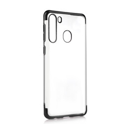 Galaxy A21 Case Zore Dört Köşeli Lazer Silicon Cover Black