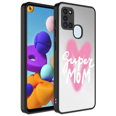 Galaxy A21S Case Mirror Patterned Camera Protected Glossy Zore Mirror Cover Süper Anne