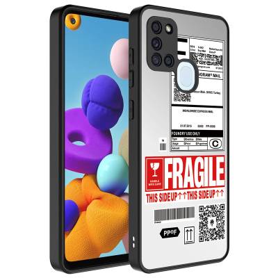Galaxy A21S Case Mirror Patterned Camera Protected Glossy Zore Mirror Cover Fragile