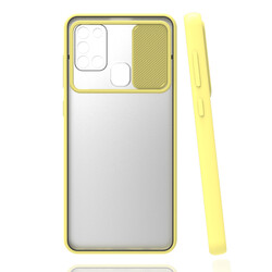Galaxy A21S Case Zore Lensi Cover Yellow