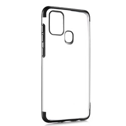 Galaxy A21S Case Zore Dört Köşeli Lazer Silicon Cover Black