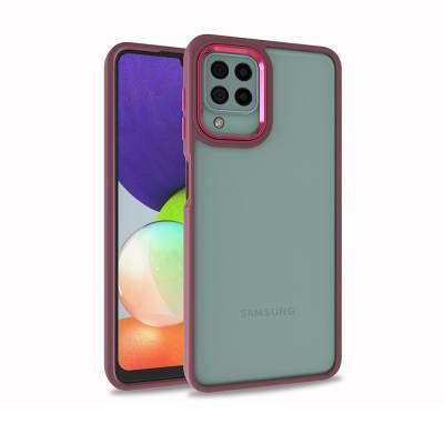 Galaxy A22 4G Case Zore Flora Cover Red
