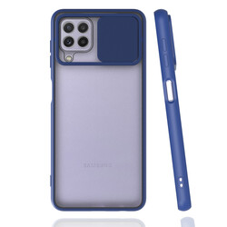 Galaxy A22 4G Case Zore Lensi Cover Navy blue