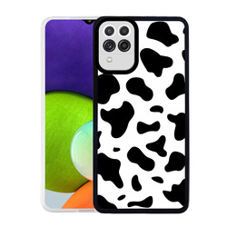 Galaxy A22 4G Case Zore M-Fit Patterned Cover Cow No1