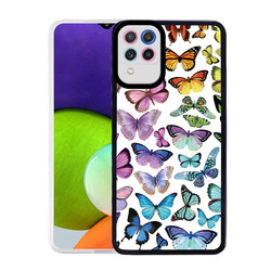 Galaxy A22 4G Case Zore M-Fit Patterned Cover Butterfly No3