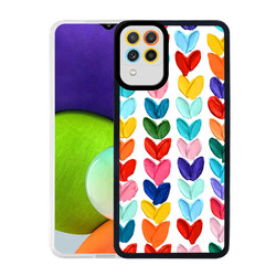 Galaxy A22 4G Case Zore M-Fit Patterned Cover Heart No6