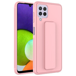 Galaxy A22 4G Case Zore Qstand Cover Pink