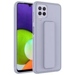 Galaxy A22 4G Case Zore Qstand Cover Grey