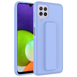 Galaxy A22 4G Case Zore Qstand Cover Lila