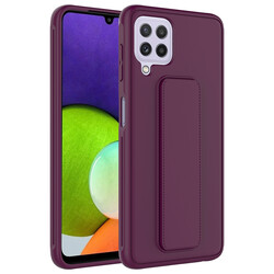 Galaxy A22 4G Case Zore Qstand Cover Plum