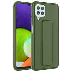 Galaxy A22 4G Case Zore Qstand Cover Dark Green