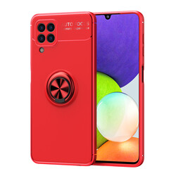 Galaxy A22 4G Case Zore Ravel Silicon Cover Red