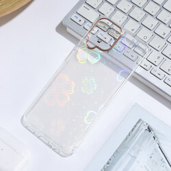 Galaxy A22 4G Case Zore Sidney Patterned Hard Cover Flower No3