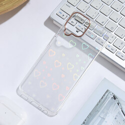 Galaxy A22 4G Case Zore Sidney Patterned Hard Cover Heart No1