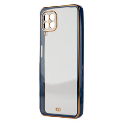 Galaxy A22 4G Case Zore Voit Clear Cover Navy blue