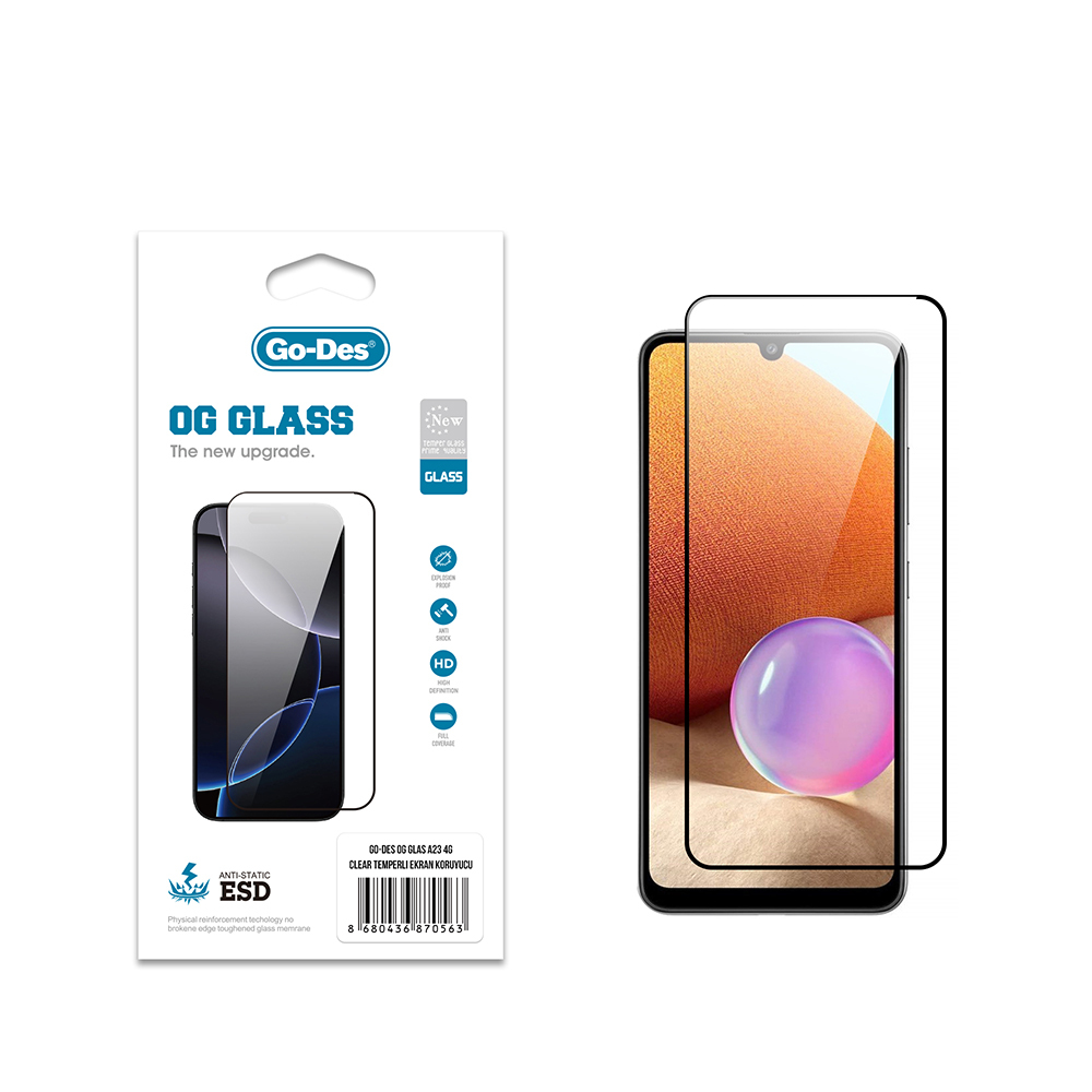 Galaxy A23 Go Des OG Glass Antistatic Tempered Glass Screen Protector - 1