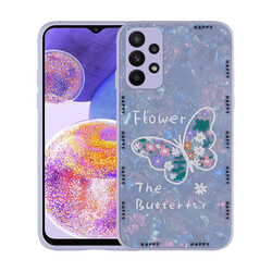 Galaxy A23 Kılıf Desenli Sert Silikon Zore Mumila Kapak Lilac Flower