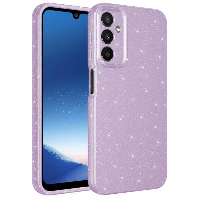 Galaxy A24 Case Camera Protected Glittery Luxury Zore Cotton Cover Lila