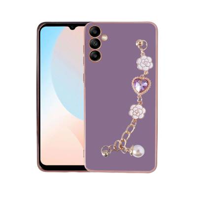 Galaxy A24 Case Hand Grip Camera Protected Zore Taka Silicone Cover Purple