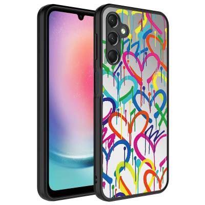 Galaxy A24 Case Mirror Patterned Camera Protected Glossy Zore Mirror Cover Kalp