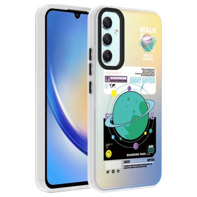 Galaxy A24 Case Patterned Zore Dragon Hard Cover Gezegen